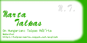 marta talpas business card